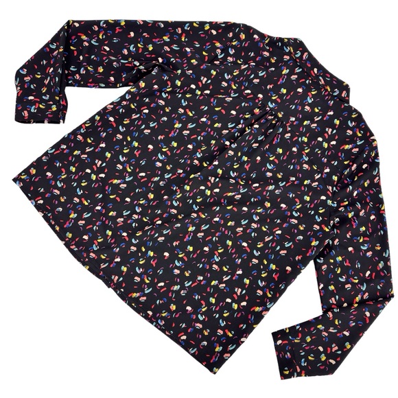 Cabi Ferris Blouse # 3423, Vivid Coloured Brushstroke Print Button Down, Large - Picture 2 of 16